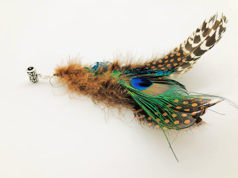 Lammas Celebration Peacock Feather dreadlock Cuff