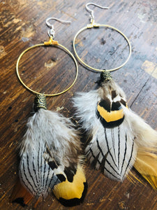 Boho Feather Hoops