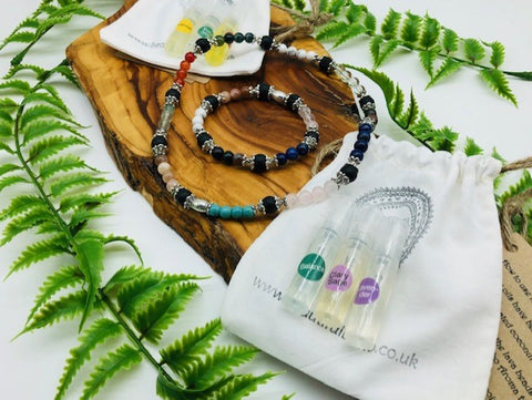 Physical, Emotional & Spiritual Wellness Aroma Crystal Bracelet & Necklace Set